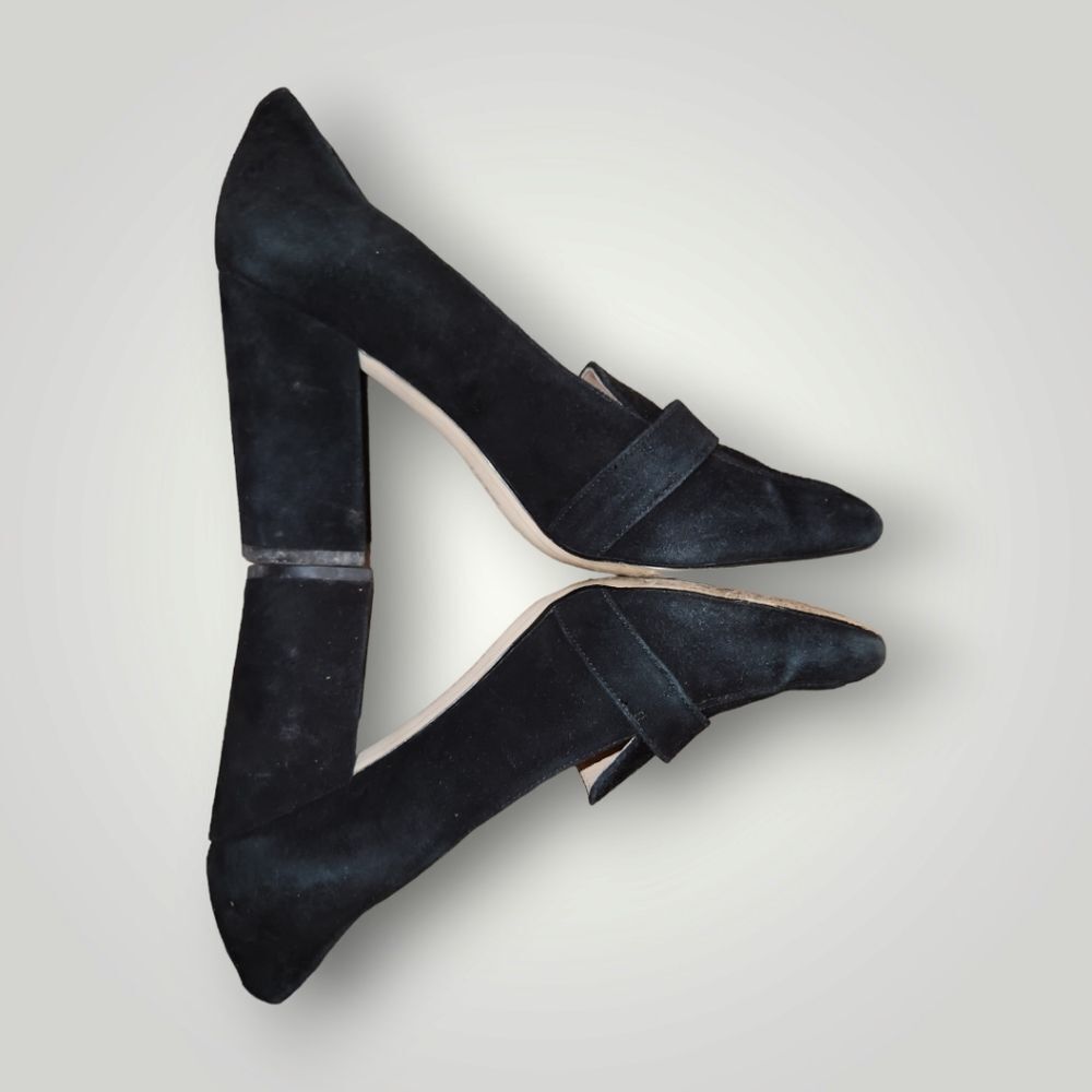 Sam Edelman Ellison Black Suede Pump Heels 8.5 - Picture 7 of 16